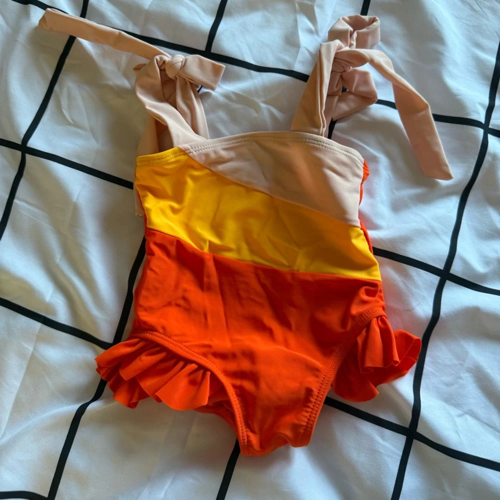 Colorful Ruffled Swimsuit - Picture 1 of 2